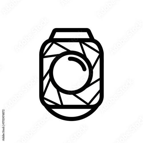 Abstract camera outline focuses photographic object icon illustration element design