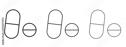 Painkiller pills icon, outline sign, linear symbols