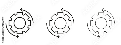 Optimization icon, outline sign, linear symbols