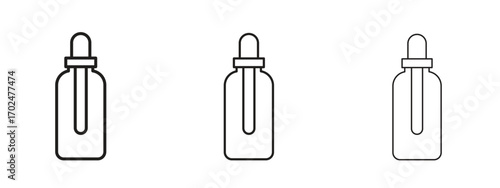 Oil dropper bottle icon, outline sign, linear symbols