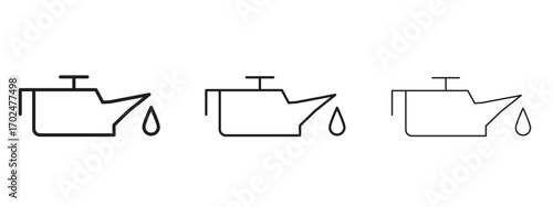 Oil can icon, outline sign, linear symbols