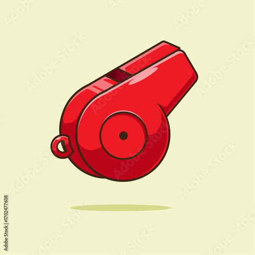 Red sport whistle illustration icon, sign, symbol suitable used for sport accessory, sport element, web design, apps and others
