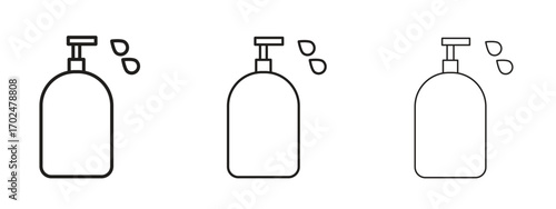 Liquid soap bottle icon, outline sign, linear symbols