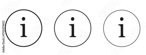 Info icon, outline sign, linear symbols