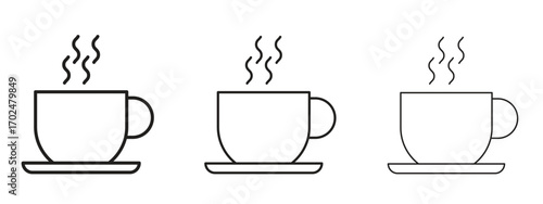 Hot tea icon, outline sign, linear symbols