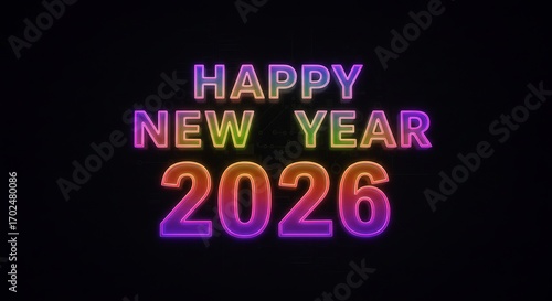 Holographic Shine  Happy New Year 2026