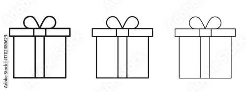 Gift box icon, outline sign, linear symbols