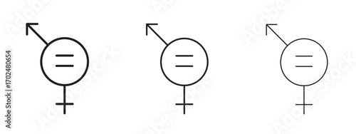 Gender equality icon, outline sign, linear symbols