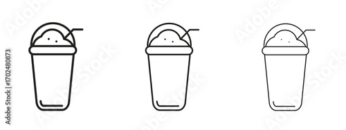 Frappe icon, outline sign, linear symbols