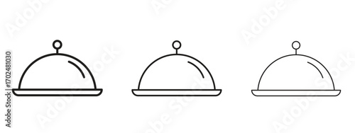 Food tray icon, outline sign, linear symbols