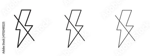 Flash off icon, outline sign, linear symbols
