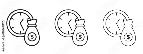 Fixed deposit icon, outline sign, linear symbols