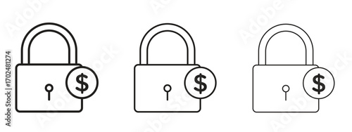 Fixed price icon, outline sign, linear symbols