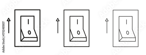 Electric switch icon, outline sign, linear symbols