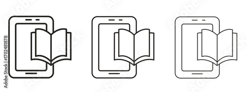 Ebook icon, outline sign, linear symbols