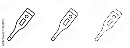 Digital thermometer icon, outline sign, linear symbols