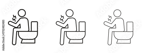 Diarrhea icon, outline sign, linear symbols