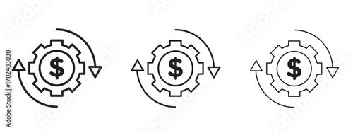 Costs optimization icon, outline sign, linear symbols