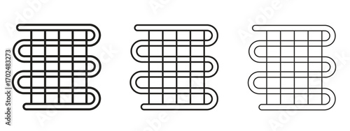 Condenser coil icon, outline sign, linear symbols