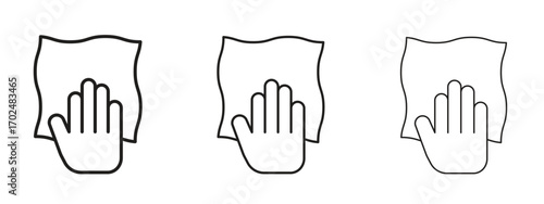 Cleaning cloth icon, outline sign, linear symbols
