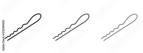 Bobby pin icon, outline sign, linear symbols