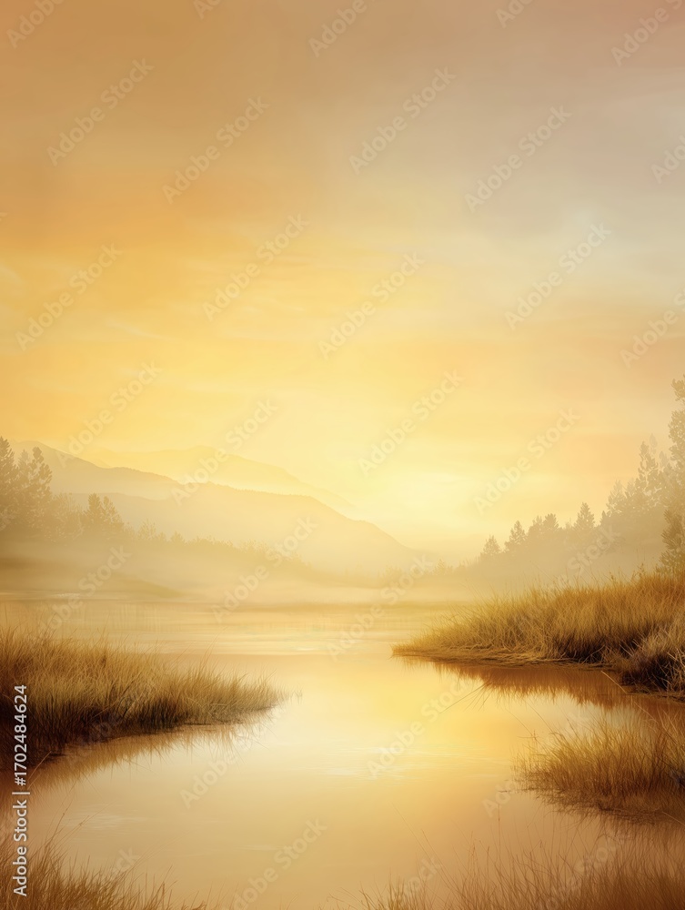 Fototapeta premium Golden Morning Serenity