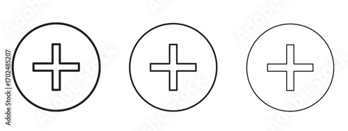 Add icon, outline sign, linear symbols