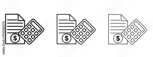 Accounting icon, outline sign, linear symbols