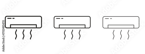 Air conditioner icon, outline sign, linear symbols