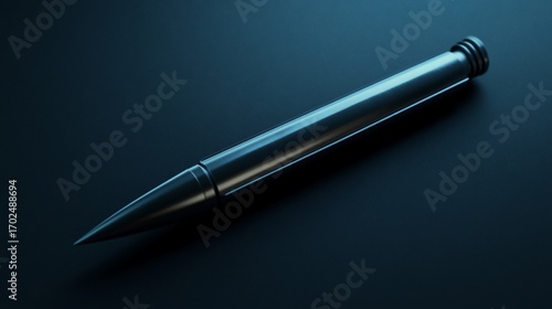 Wallpaper Mural Sleek metallic cylinder on dark surface Torontodigital.ca