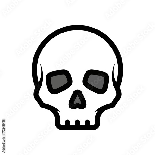 Isolated skull graphic displays threat on clear backdrop design element