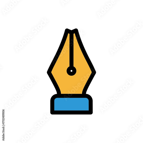 Gold nib icon draws design graphic flat style details
