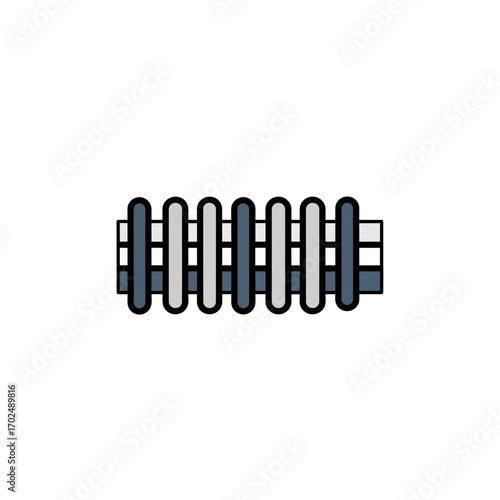 Wooden fence illustrates barrier element outdoors icon design