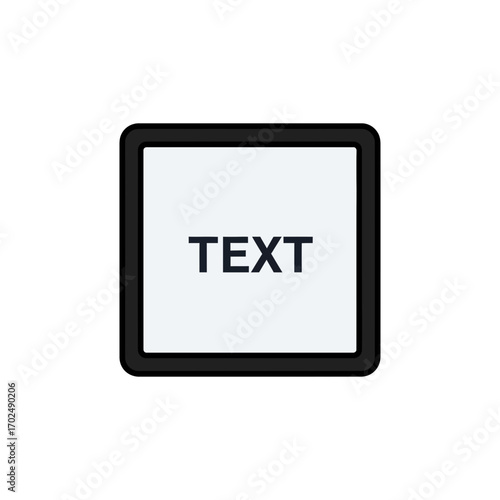 Black frame displays text indoors digitally centered