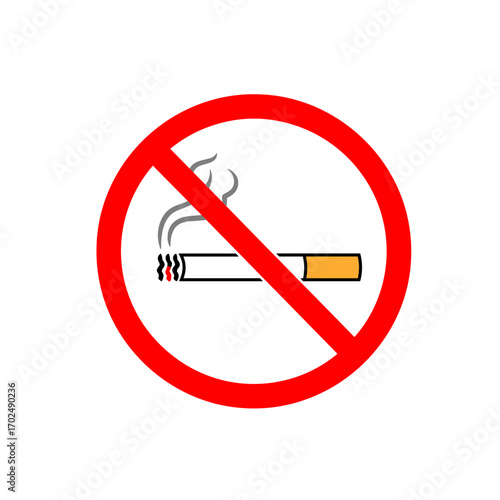 No Smoking Sign Symbol Illustration.
