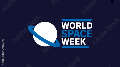 Celebrating World Space Week with a clean graphic planet design for outreach and education in astronomy and space exploration