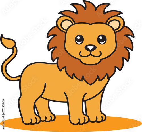 A powerful and bold lion illustration. A symbol of majesty and power, the lion is depicted in detail, highlighting its iconic mane. Its visual style can be adapted for a variety of purposes, from bran