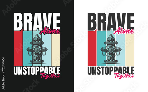 Tee shirt design for firefighters. Show pride and solidarity with this unique Firefighter Brotherhood T-shirt design.