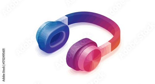 Colorful Gradient Over-Ear Headphones Modern Design.