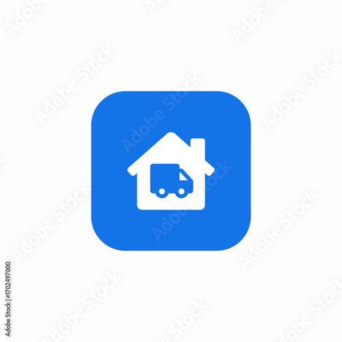 real estate moving truck icon sign vector