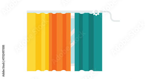 Colorful Vertical Striped Window Curtains.