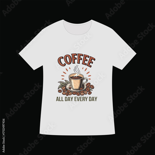 A stylish t-shirt design concept for casual wear featuring a bold print on cotton apparel
