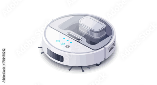 Smart Robotic Vacuum Cleaner with Dustbin and Side Brushes.