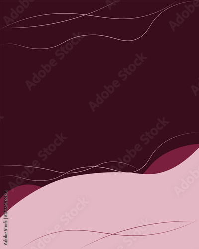 Luxurious boho mountain pattern in rose blush and wine red