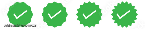 Verified badges. Verified badge profile set Verify badge. Valid. Social media account verification icon. check mark icon. Set of verified badge. Green Verified badge icon set EPS10