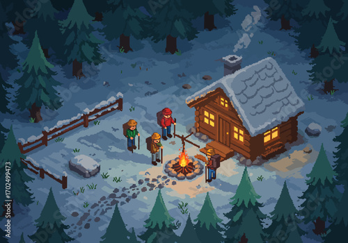Night Hiking Adventure Campfire Stories and Cozy Cabin in Snowy Woods