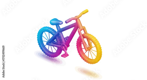 Colorful Gradient Mountain Bike Illustration with Detailed Design.