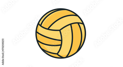 Vibrant Yellow Illustrated Sports Ball with Panel Design.