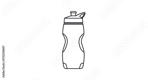 Outline of a Modern Sports Water Bottle.