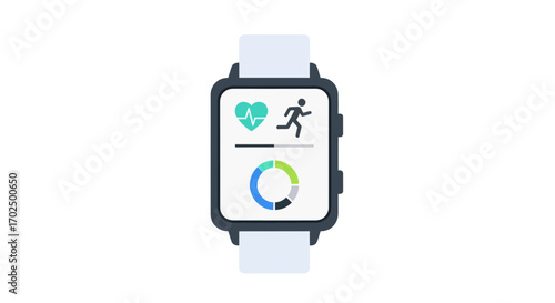 Modern Smartwatch Displaying Health and Fitness Data.